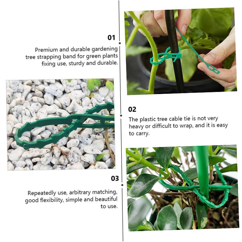 10-100PCS 13/17/22cm Adjustable Plastic Plant Cable Ties Reusable Shrub Fastener for Garden Tree Climbing Support Vine Tomato Stem Clip
