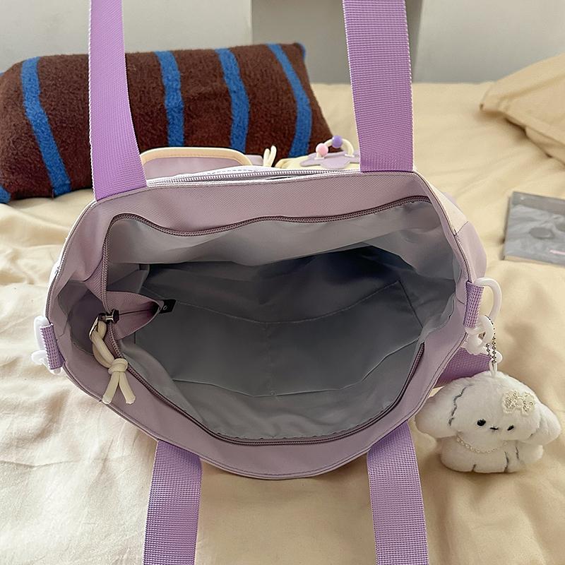 Torba studencka na ramię w kontrastowym kolorze, duża pojemność, torba listonoszka