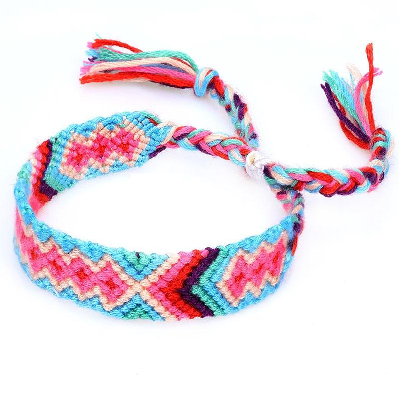 Bohemian Woven Friendship Bracelets for Women Girl Fashion Braided Handmade Tassels Wrap Boho Bracelets Adjustable