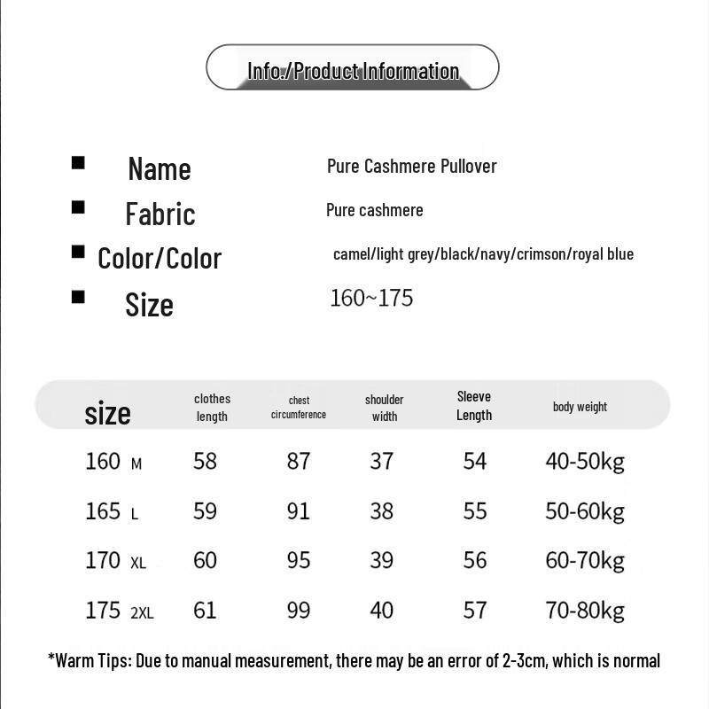 Hengyuanxiang Women's Pure Cashmere Round Neck Pullover Sweater