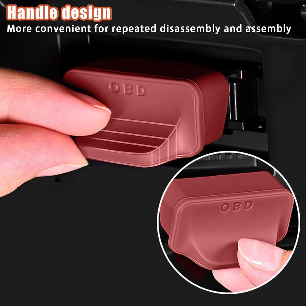 Protector Silicone Car OBD Port Dust Cover Handle Design OBD Port Lock Protector Sleeve Caps Waterproof Dustproof Car Accessorie