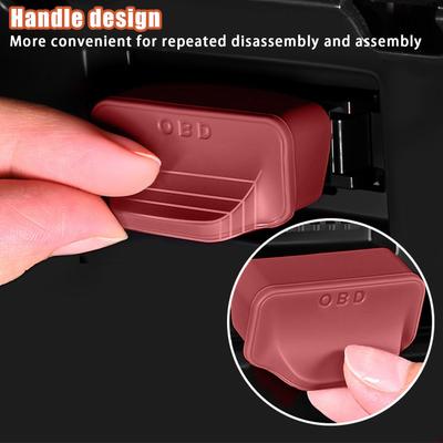 Protector Silicone Car OBD Port Dust Cover Handle Design OBD Port Lock Protector Sleeve Caps Waterproof Dustproof Car Accessorie