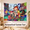Custom Name Text Tapestry,Splatoon Boho Wall Hanging, Decorative Backdrop Tapestry For Room