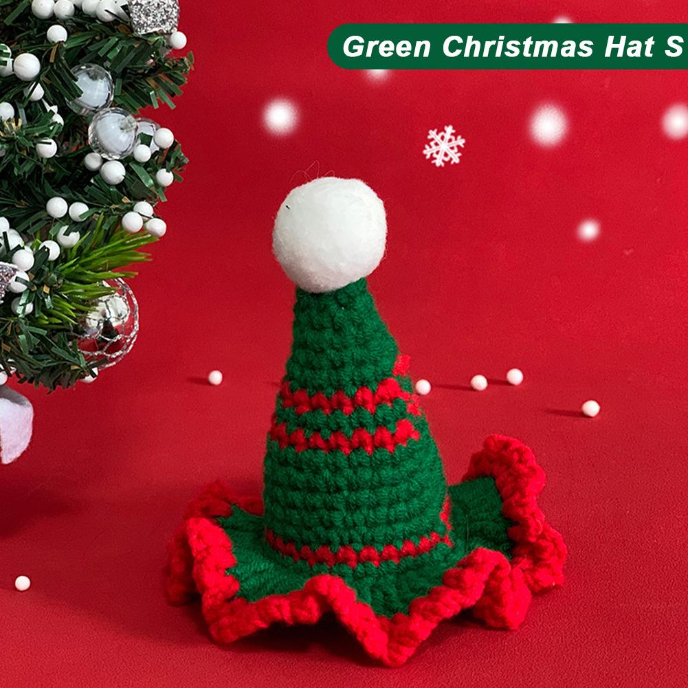 

Питомец Рождественская шляпа Милая вязаная шерстяная шапка Милые аксессуары Зимняя шапка Hat S зелёный