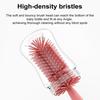 3Pcs/Set Baby Bottle Brush Set Silicone Nylon Bristles 360 Degree Deep Cleaning Cup Brush with Rabbit Shaped Holder