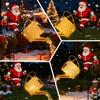 Lighted Garden Stake Ornament Modern Minimalist Metal Santa Claus Ground Stake Watering Can Yard Decor Lighted For Holiday Gift