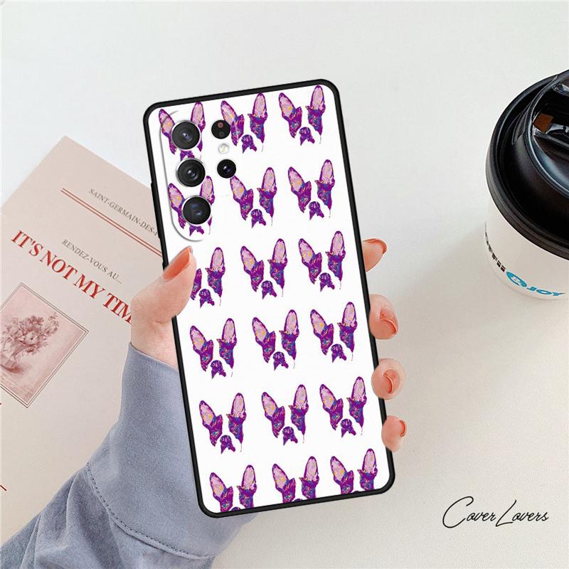 Boston Terrier Dog phone case For Samsung Galaxy S24 S25 S23 S22 Ultra Note 10 20 Plus S20 S21 FE Cover