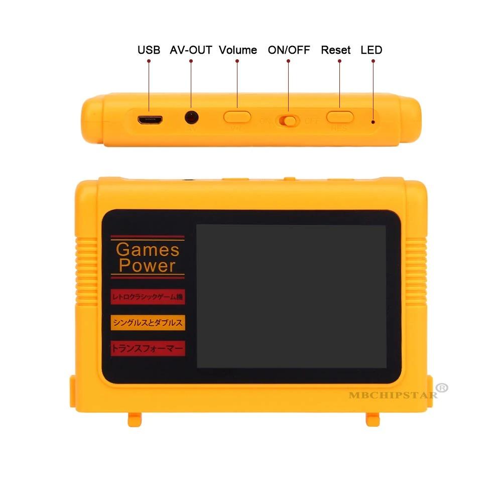 Retro Game Console 3'' Screen, Built-in 1000 Classic Games and 2 Wireless Controllers, Support TV Connection & Double Play, Handheld Cassette Game