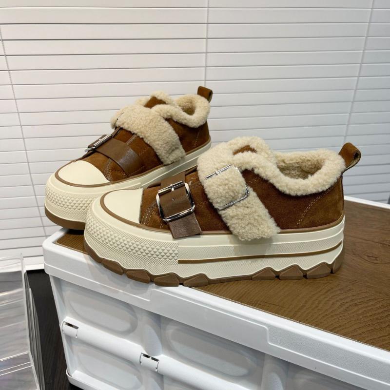 Leather Platform Velvet Women's Shoes Winter New Low-top Wool Wool Shoes Fashion Casual Board Shoes Cotton Shoes