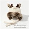 Plush Antler Winter Warm Hat Ear Protection Beanie Hat New Woolen Cap  Women