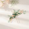 Spring new women's headwear Korean style simple handmade fashionable green ghost rhinestone crystal hairpin hair accessory