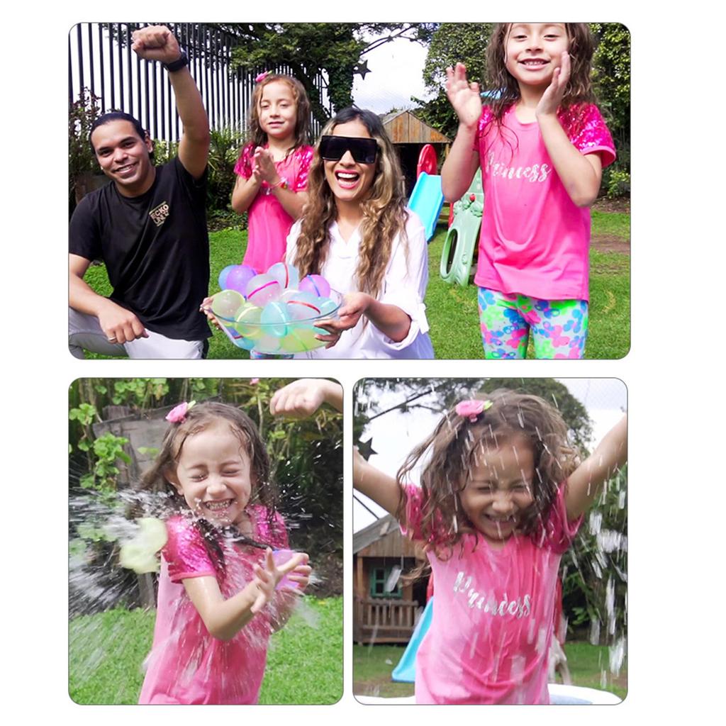 6PCS Refillable Water Balls For Kids, Reusable Water Bomb  Balls For Pool, Ra-pid Filling Easy Tying Water Balls For Water Fight Game, Summer Party