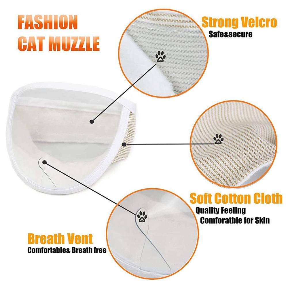 Cat Muzzle For Nail Trimming And Bathing Cat Mouth Cover Cat Face Guard Anti-bite Anti-scratch Face Mask