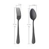 BISDARUN Dinner Spoons and Forks, 4-Piece Set, Serves 2, 18-0 Stainless Steel, Brushed Satin Finish, Dishwasher Safe, Available In 4 Colors, Blackc