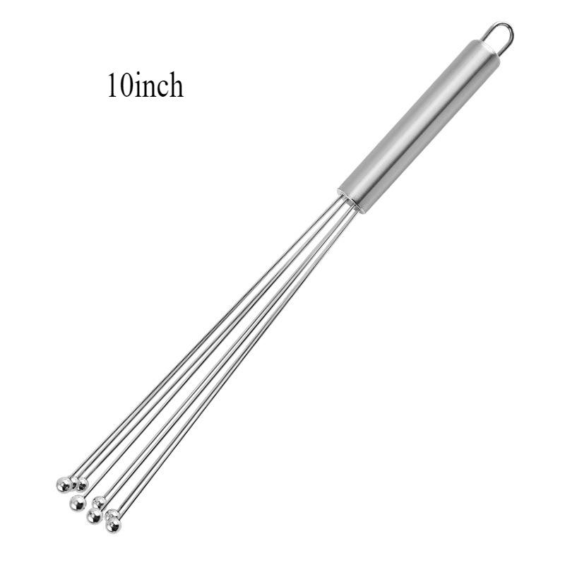 

10/12 Inch Kitchen Egg Beater Stainless Steel Ball Mixer Manual Metal Egg Beater for Cooking Mixing Kitchen Necessities