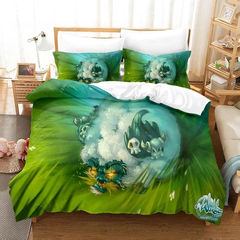 New Wakfu Bedding Set Single Twin Full Queen King Size Bed Set Adult Boys Bedroom Duvet Cover Sets Wakfu 3D Print Bed Sheet Set