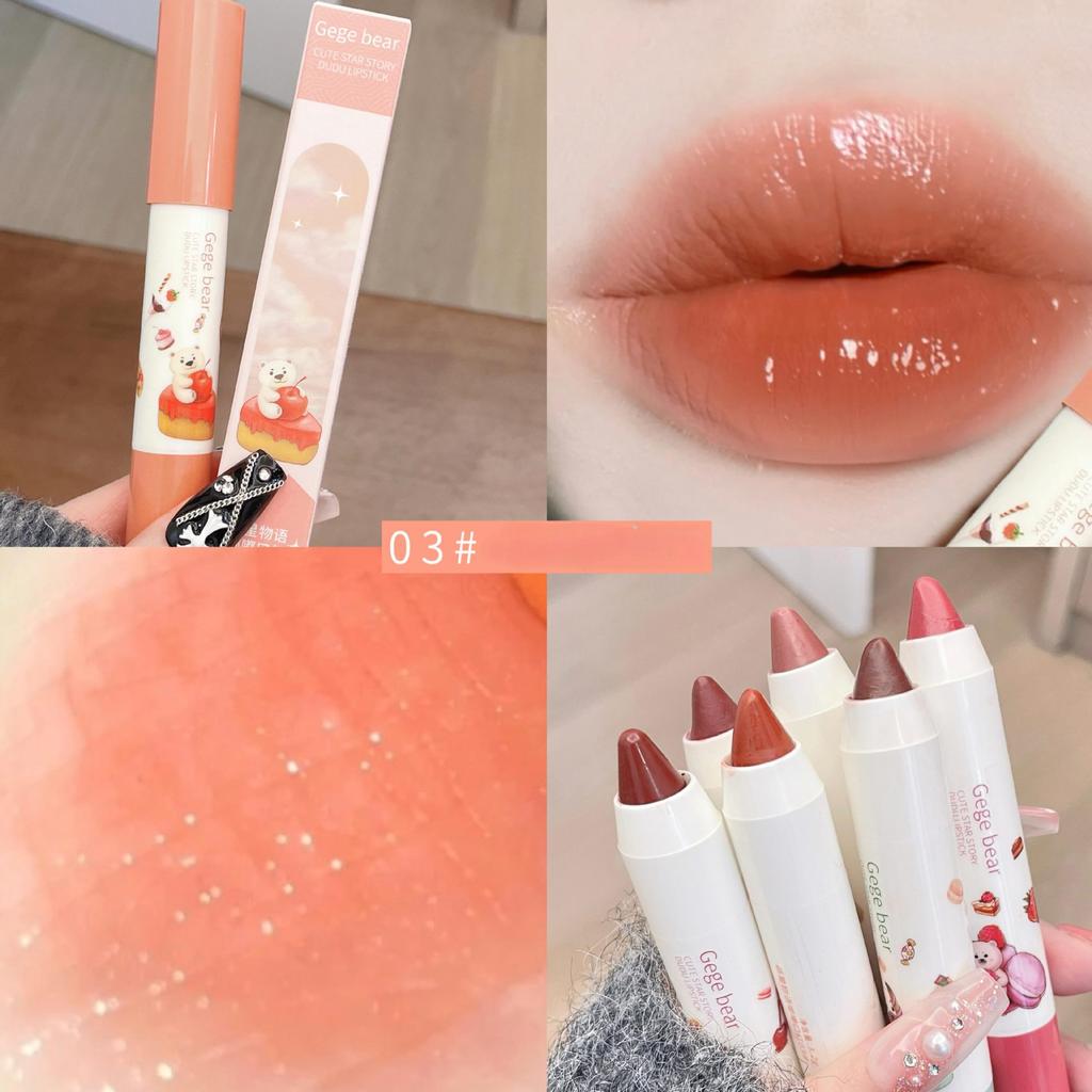 Dudu Lipstick Moisturizing and Easy-to-color Water-gloss Mirror Long-lasting Whitening Crayon Lipstick
