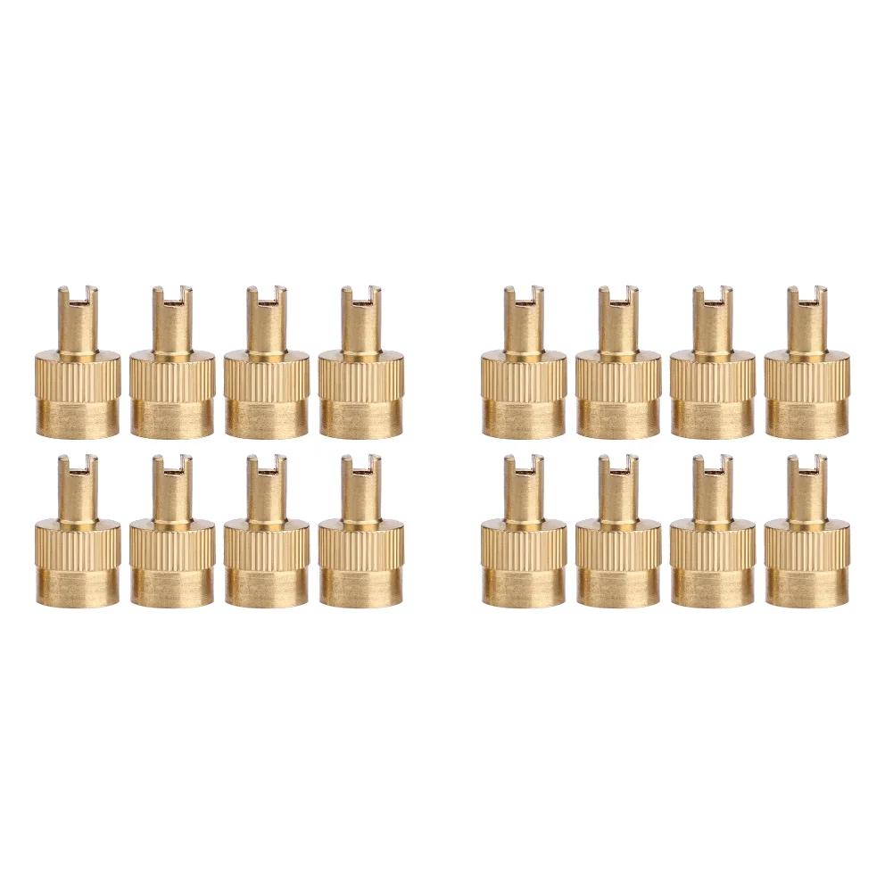 8/16/24Pcs Slotted Head Valve Stem Caps Leak-proof Wheel Tire Valve Lid Cover Copper Slotted Head Stem Cover For Car Motorcycle