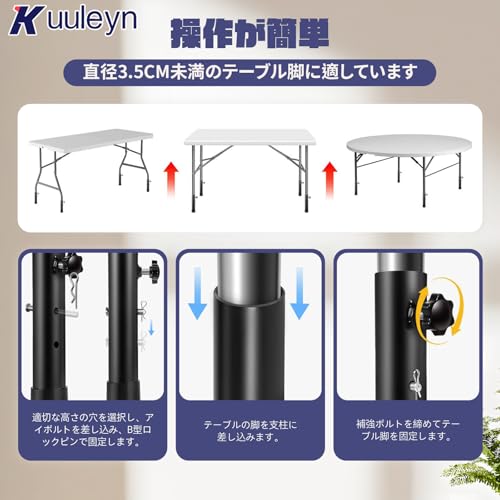 Set of 4 Adjustable Table Leg Extenders for Desks, Two Height Settings (9.2cm/13.3cm), Non-Slip Quiet Caps, Reinforced Bolts for Increased Stability,