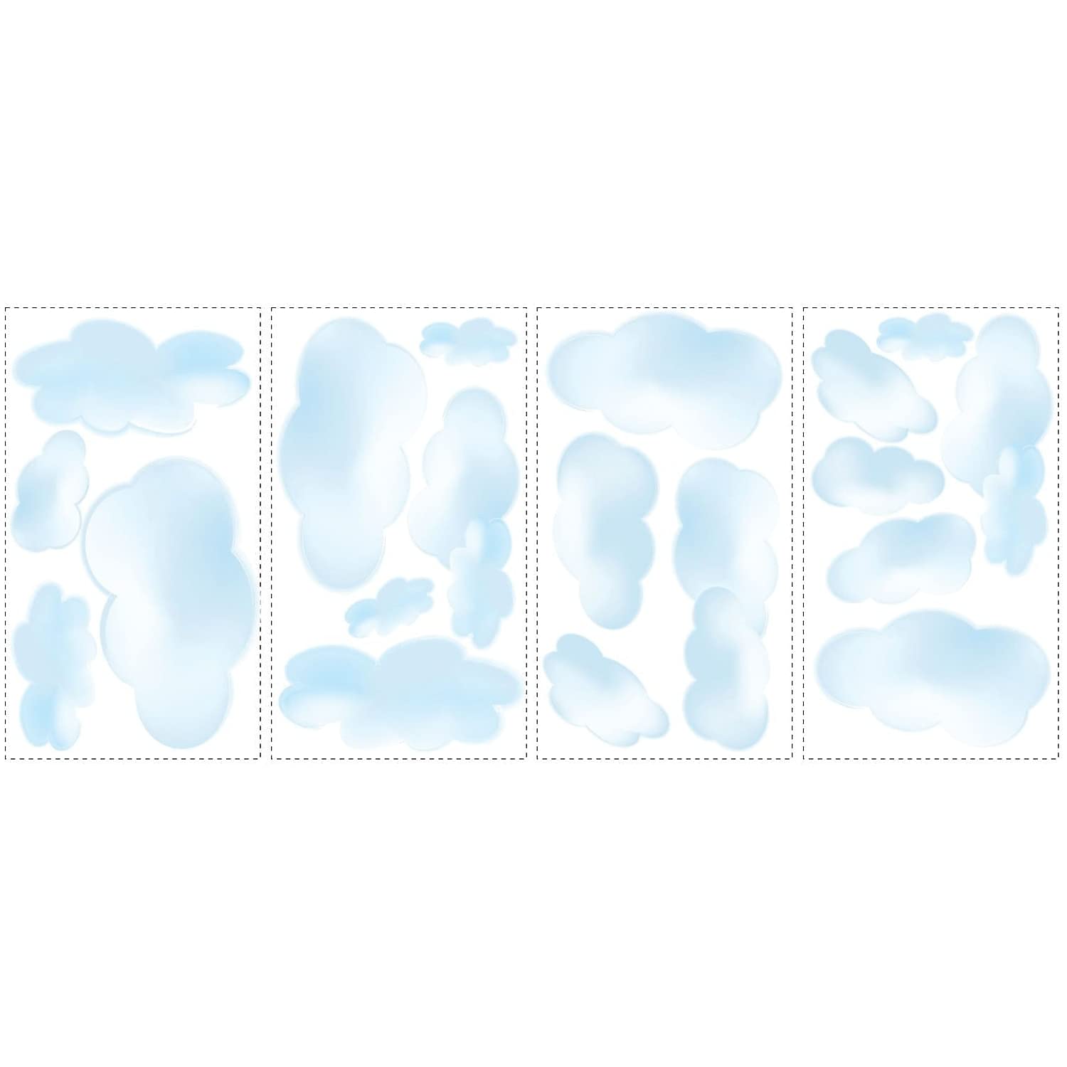 

RoomMates Wall Cloud x cm Japanese Sticker, Blue, Removable, Design, 29.2 12.7 [Official Import] RMK1250SCS синий