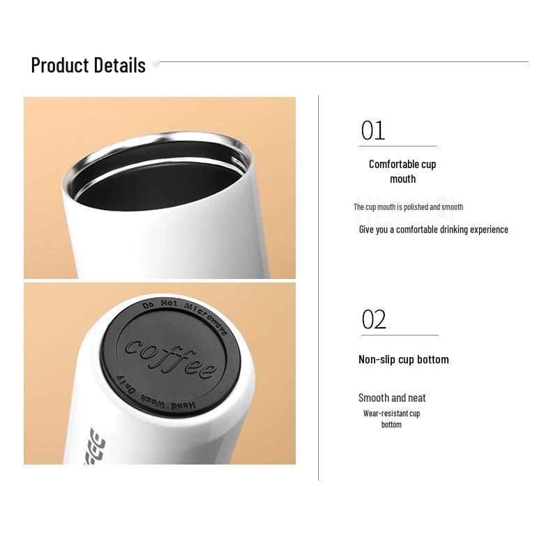 304 Stainless Steel Double-Layer Insulated Portable Coffee Cup for Car and Outdoor Use