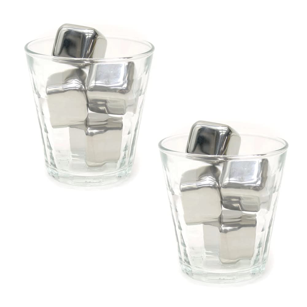 

Stainless Steel Ice Cubes, Whiskey Cubes, Freeze-Safe, Stay-Frozen, Economical, Eco-Friendly, Set of 4 (2)