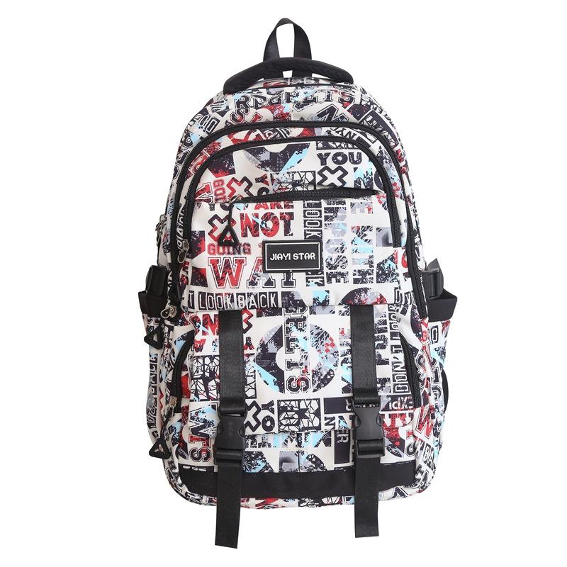 Schoolbag Backpack Women's Fashion Korean Version Harajuku ins Simple Junior High School Student School Bag Lightweight Large Capacity Student