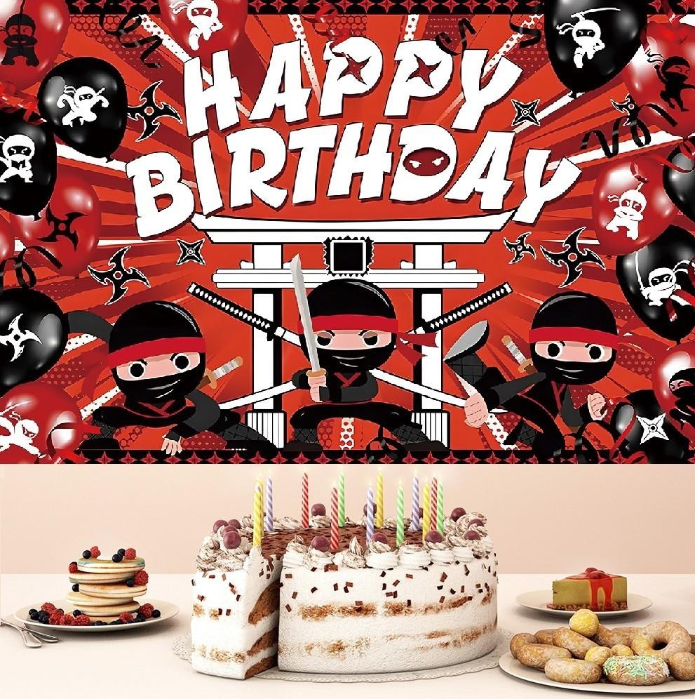 Ninja Hintergrund Kampfkunst Karate Geburtstagsparty Banner Foto Requisite Hintergrund