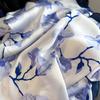 Luxury Long Scarf For Women Floral Shawl Warps For Travel Beach Ladies Hijab Elegant Neckerchief Soft Stain Faux Silk Scarves