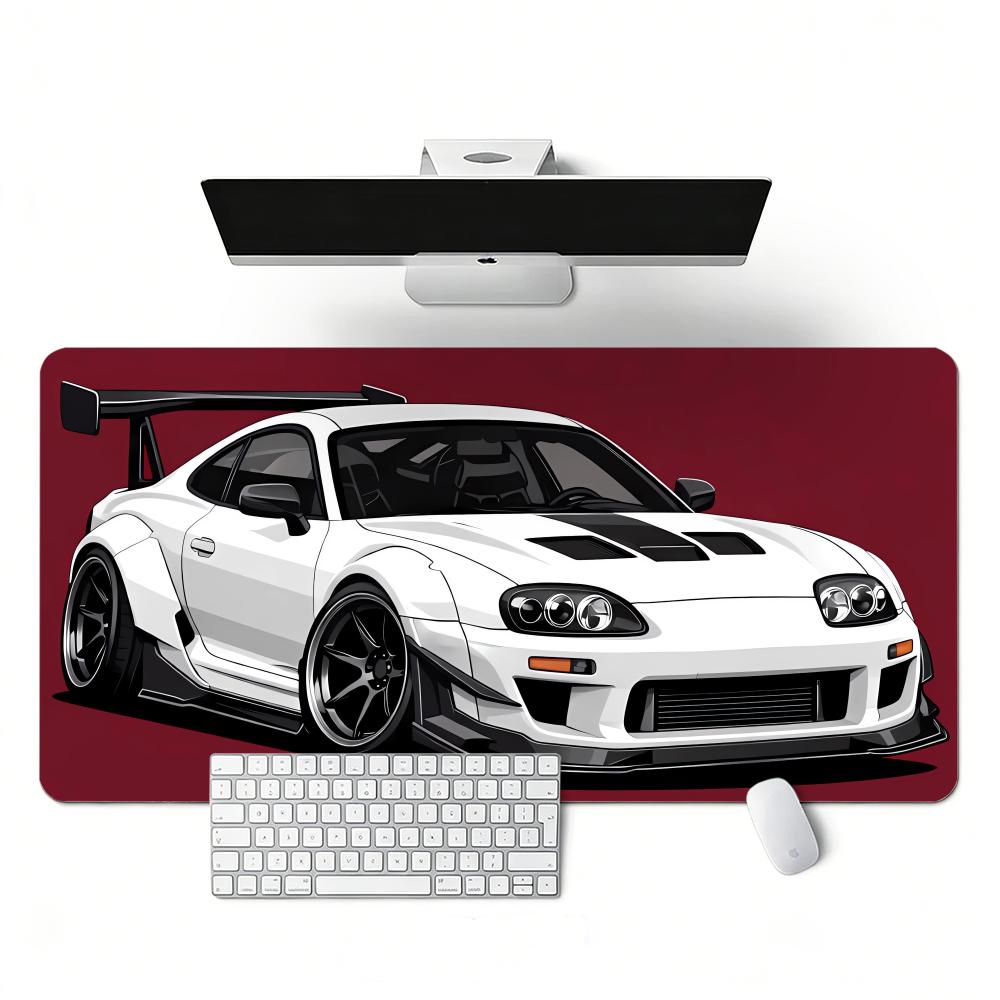 1 Stück Sportwagen-Muster XXL Gaming-Mauspad, rutschfeste Schreibtischmatte mit genähten Kanten, Tastaturmatte, Computerzubehör für PC-Gamer