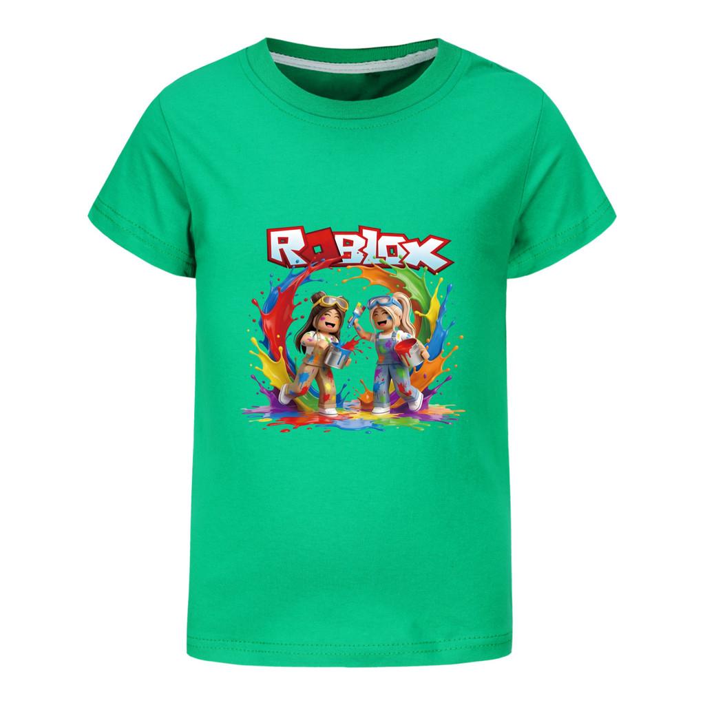 5577 Kids Casual Roblox Print Short Sleeves T-Shirt Top
