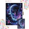 Halloween 5D Moon Galaxy Diamond Full Diamond Art Painting Kit Diamond Painting Home Decor, Magic Night Sky Wall Art Decoration Gift