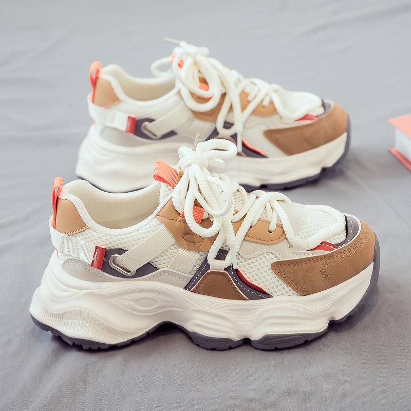 

Summer mesh breathable and versatile new platform women s shoes sports shoes white shoes tide 40 серый