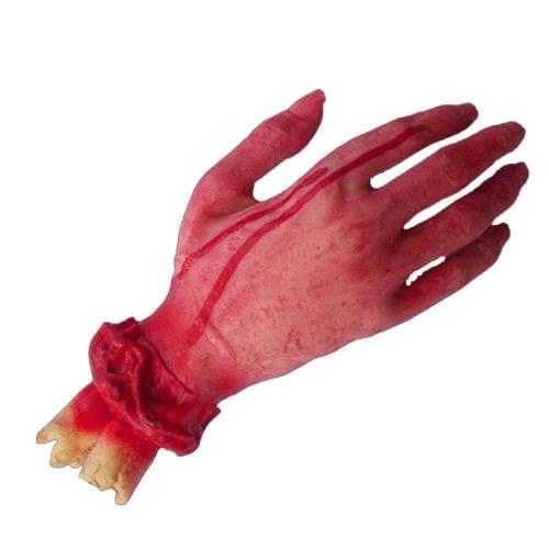 Scary Fake Halloween Body Parts Bloody Severed Arm Hand Foot Props Spoof Tricky