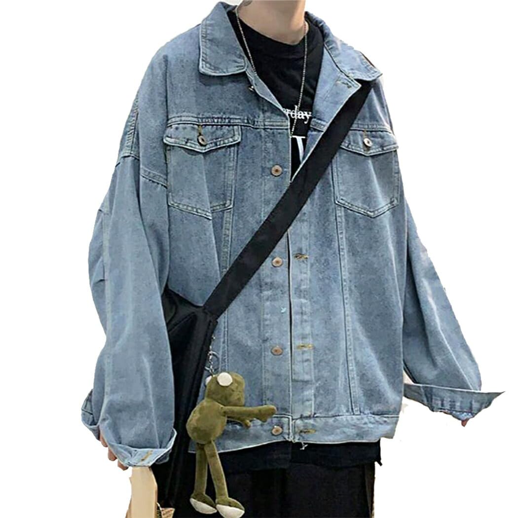 Arcade Denim Big Korean One Size Fits All Men s Jacket, Oversized, Design, Fashion, Blue, синий