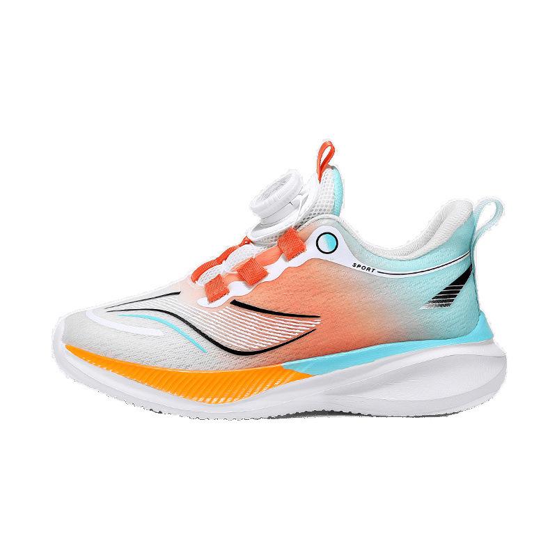 Children's lightweight breathable sneakers mesh button boys' running shoes trend shock-absorbing girls' shoes