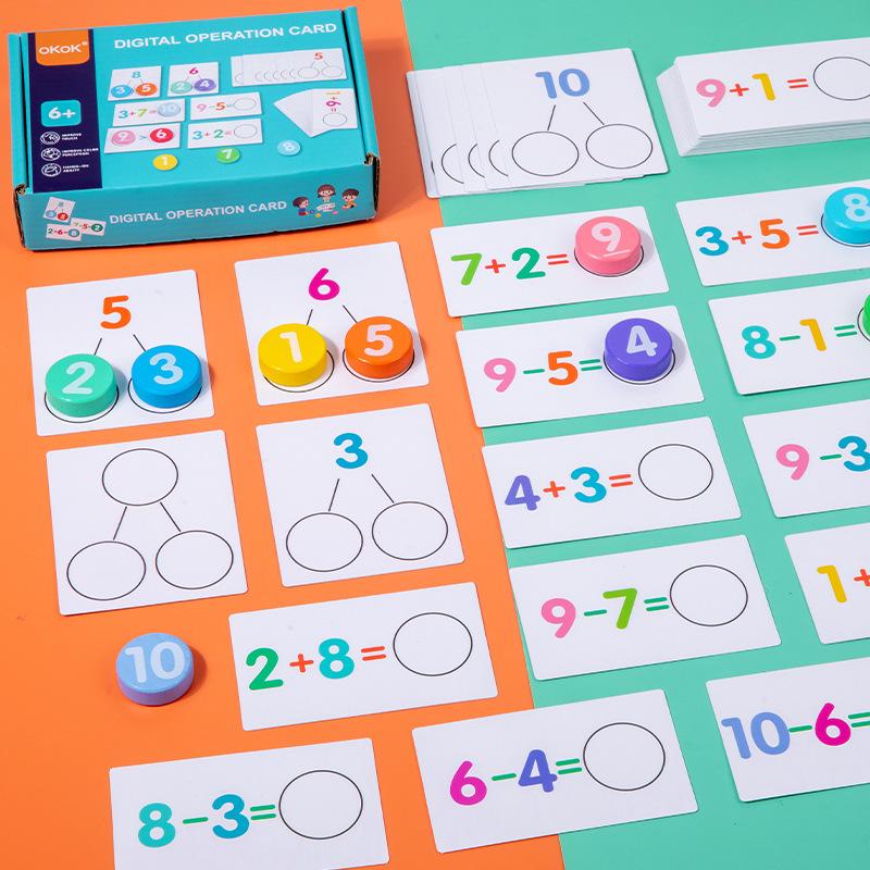 Children's Wooden Math Learning Toys: Addition & Subtraction Cognitive Match for Early Education