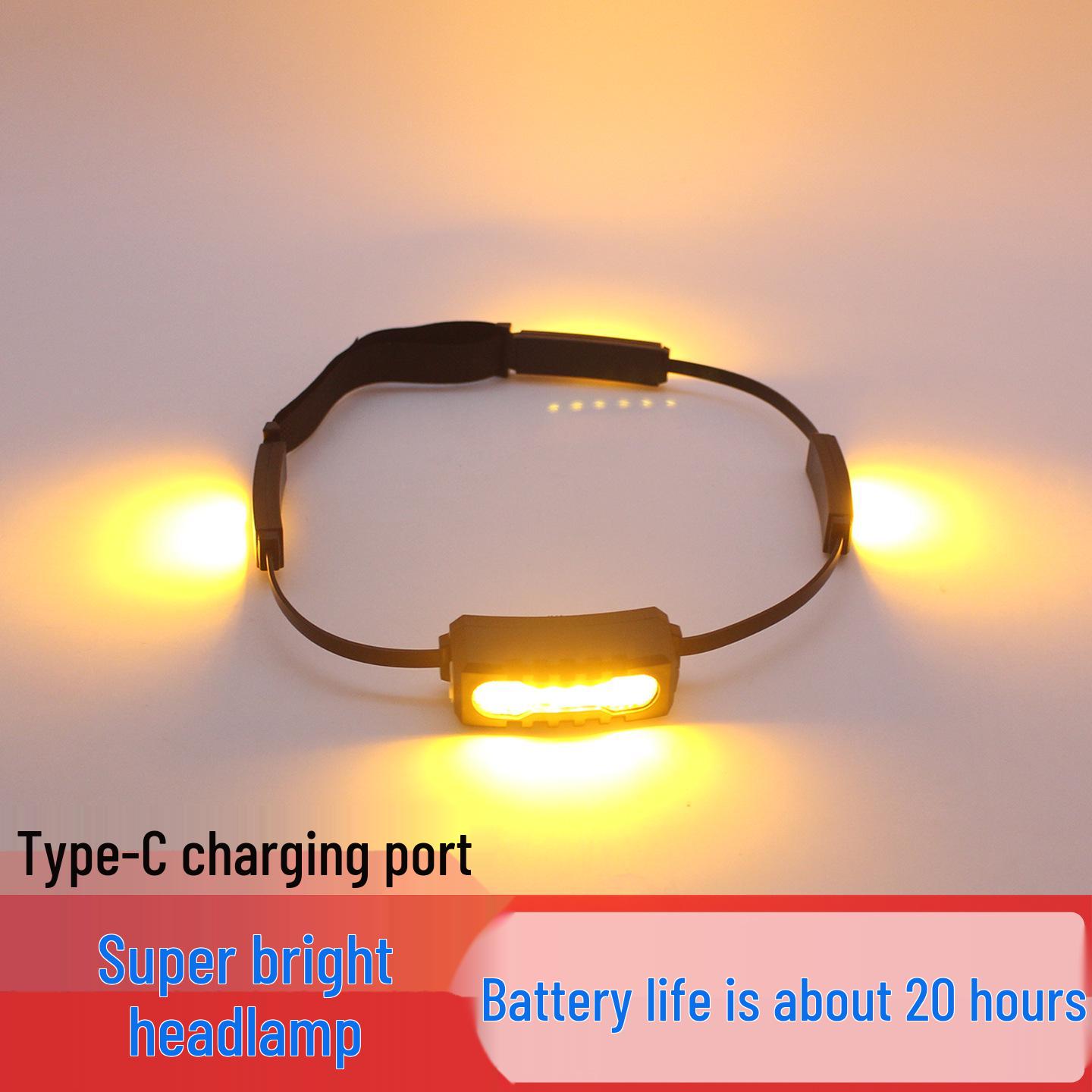 

HT-MD02 Rechargeable Wide-Brim Cap with All-Yellow LED Strobe Helmet Warning Light Red-Blue Wide-brim Hat
