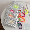 New Silver Color Coin Purse Cotton Hanging Rope Small Item Bag Heart Shape Cosmetic Bag