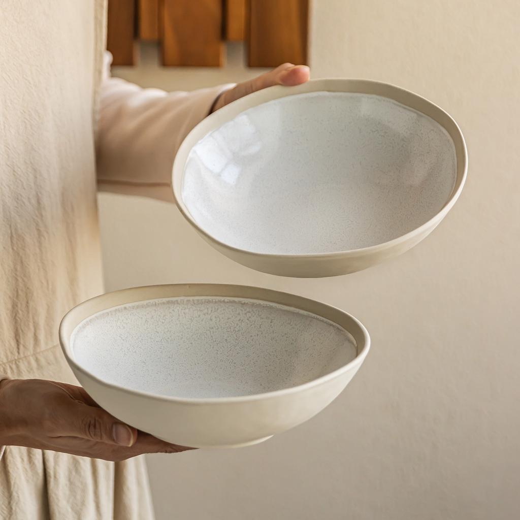 Japanese-Style Simple Style Ceramic Open Bowl Home Restaurant Commercial Tableware Ramen Bowl Vegetable Bowl Salad Bowl