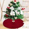 Traditional Tree Skirt Ornament Red Xmas Ornaments Knitted Christmas Tree Skirt  Party Favors