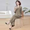 Conjunto de Duas Peças Elegante da Coleção Primavera 2025 da Mamãe para Mulheres de Meia-Idade e Idosas