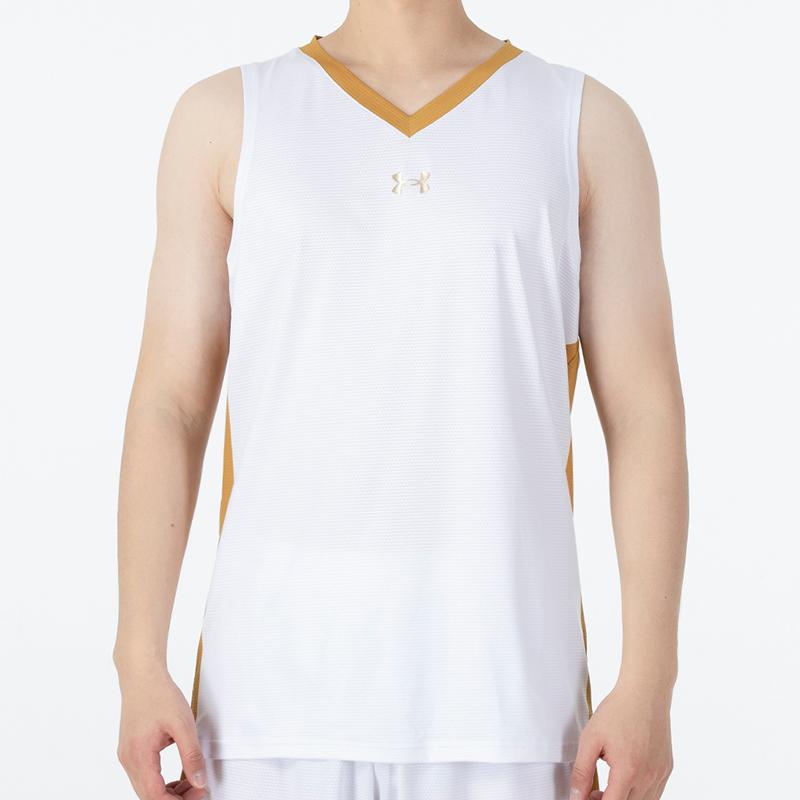 Under Armour Color Block Knit Training Basketball Vest Men Tops White 21500107-100