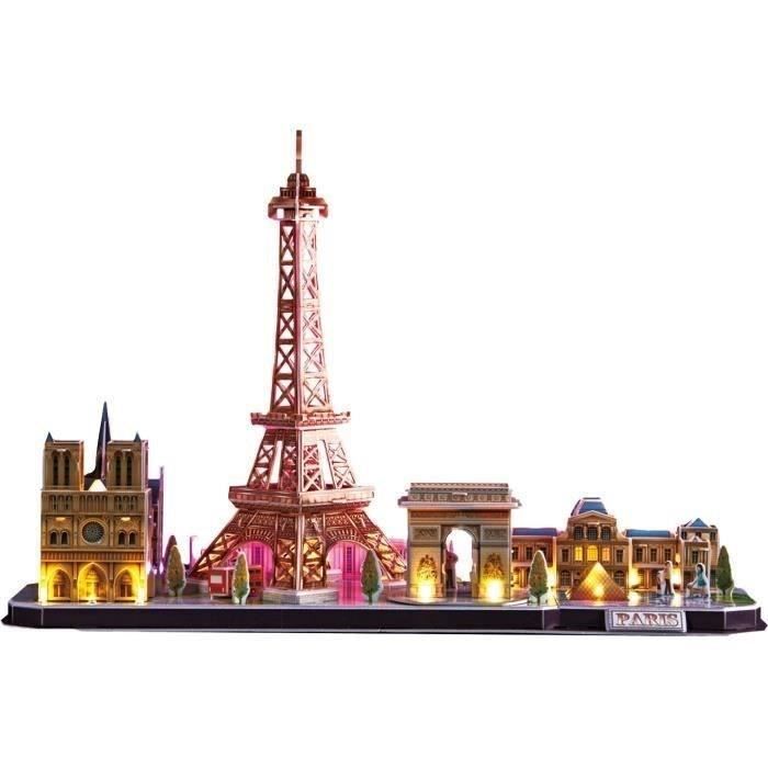 Puzzle 3D lumineux - Monuments De Paris - Jeu de construction - EXPLORA - 115 pieces - Des 8 ans