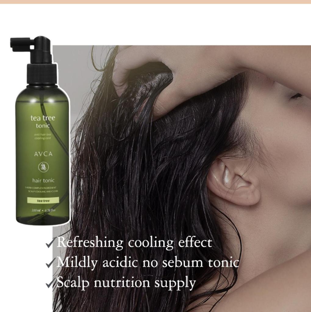 Lotion tonique anti-chute à l'arbre à thé pour cuir chevelu AVCA 200 ml