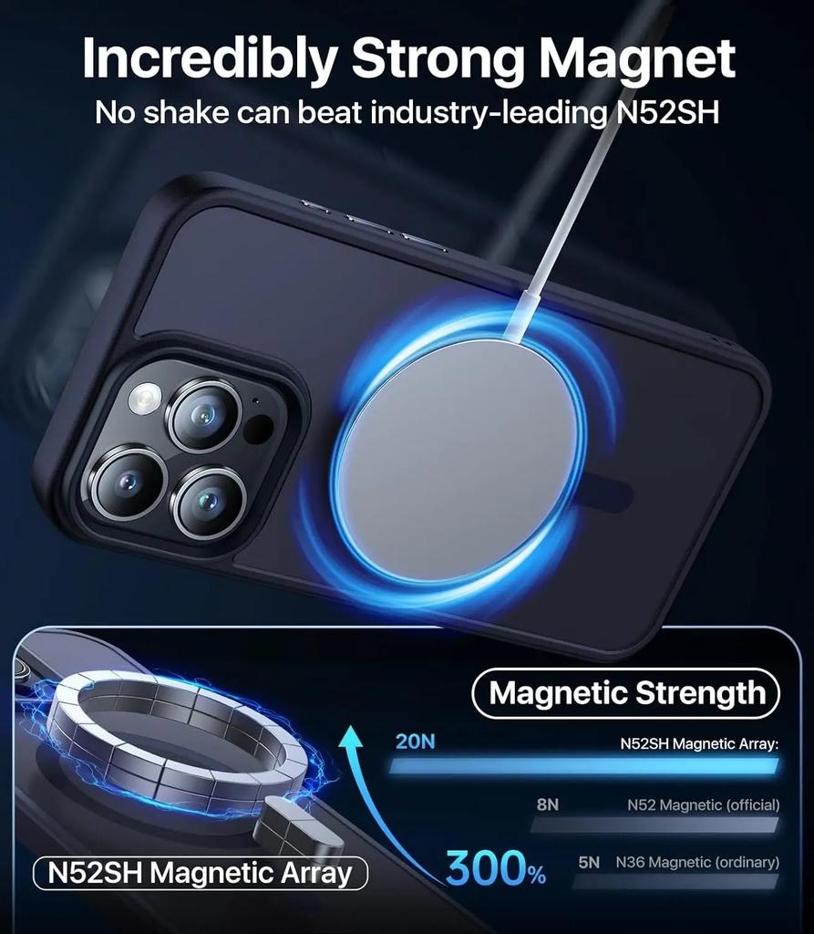 For Magsafe Wireless Charging Magnetic Armor Case For iPhone 15 14 Plus 13 12 11 Pro Max Matte Shockproof Bumper Hard Back Cover
