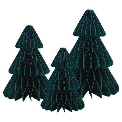 10Pcs/Pack Unique Style Honeycomb Christmas Tree Adornment Elegant Paper Craft Decors For Seasonal Celebration