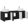 Bathroom Cabinet Set 3 Pcs Black 161.5 X 44.5 X 82 Cm