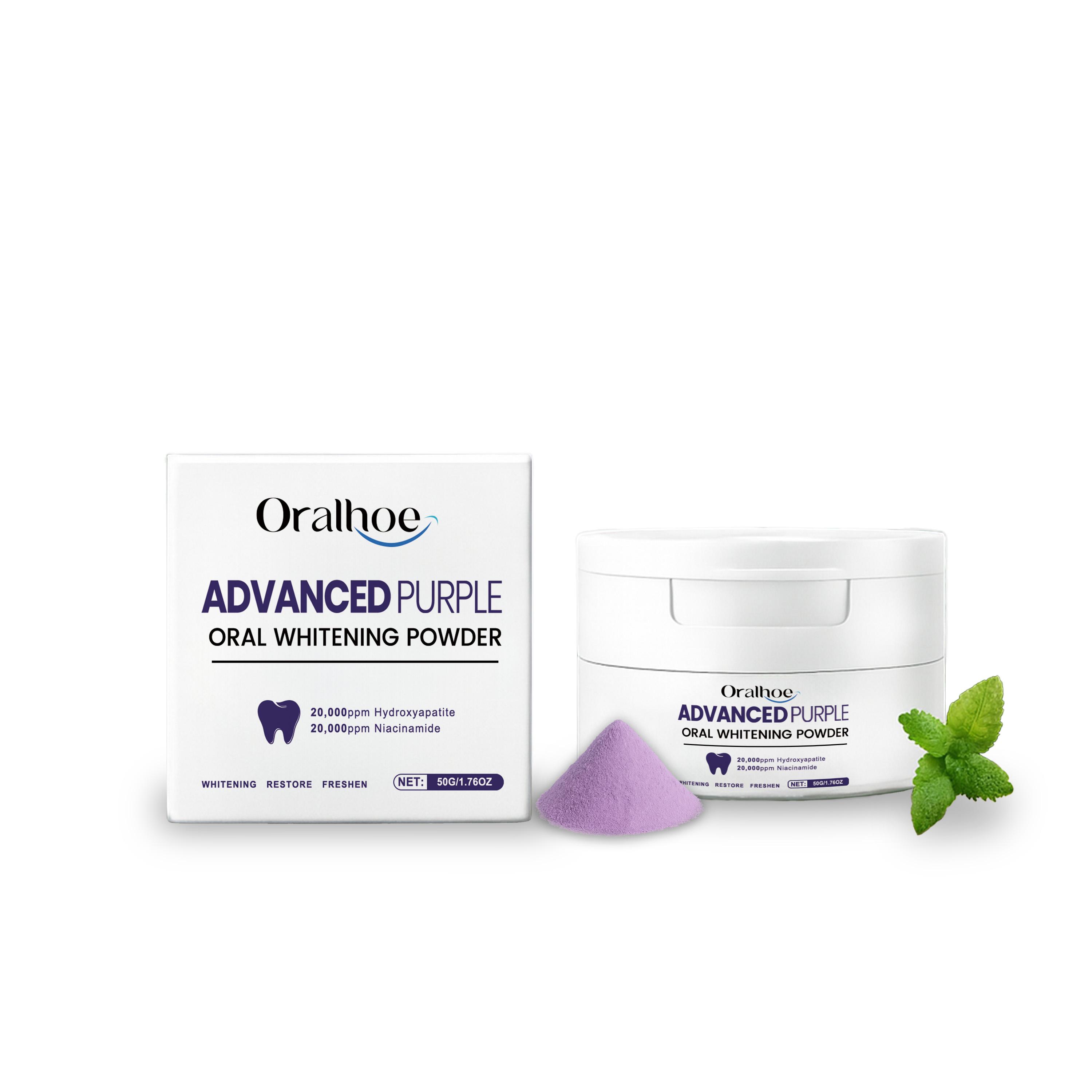 

Фиолетовый зубной порошок: Очищает зубы, обеспечивает чистый и ухаживающий уход за зубами и деснами и поддерживает гигиену полости рта. 50g