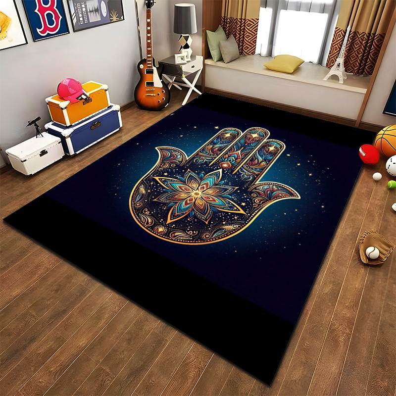 "Decorative Carpet with Colorful Mandala Hand Design and Starry Theme" Suitable for Use As an Anti-slip for Living Room Bedroom Sofas